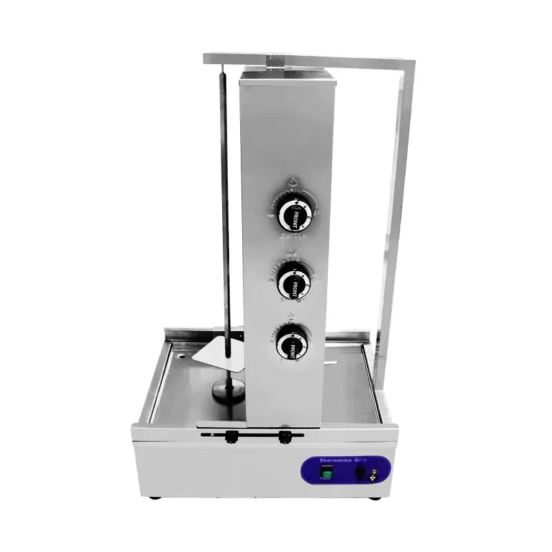 CHZ-892 tall vertical gas shawarma grill, stainless steel rotisserie