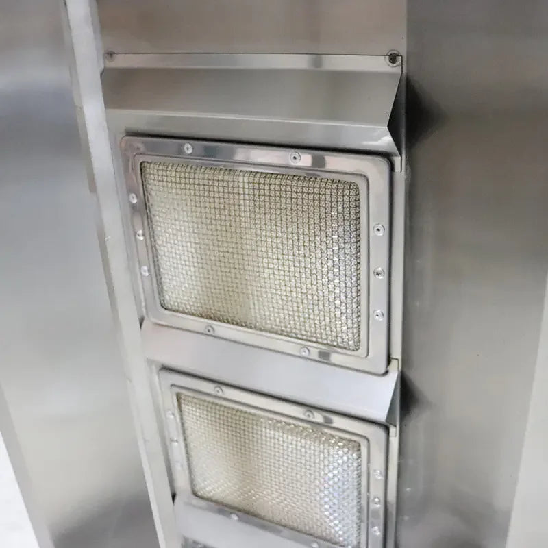 CHZ-892 tall vertical gas shawarma grill, stainless steel rotisserie