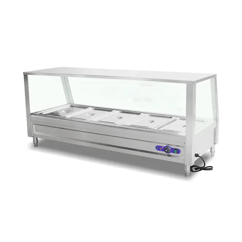 RTC-5W(Table) free-standing commercial electric bain marie station with detachable brackets and five 1/1 GN pans