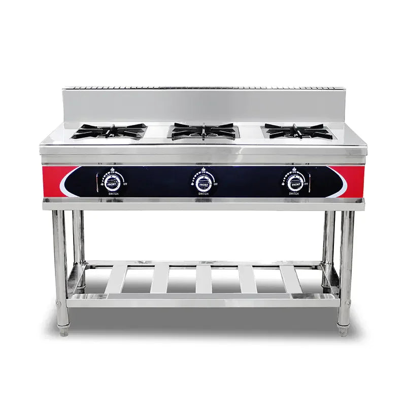 GZL-3W 3-burner floor-standing commercial stainless steel gas range