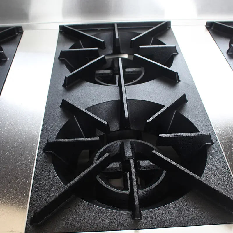 GZL-6W 6-burner floor-standing commercial gas range with cast-iron burners